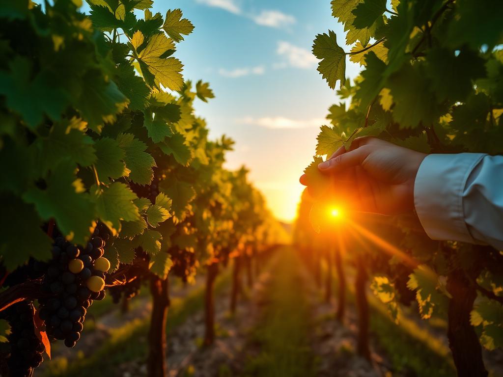 Healthy vineyard rows demonstrating copper micronutrient health